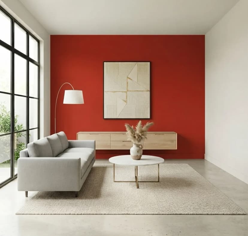 Ambiente pintado en Rojo