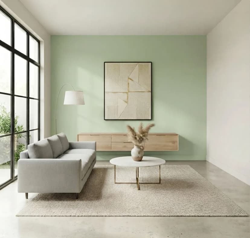 Ambiente pintado en Verde